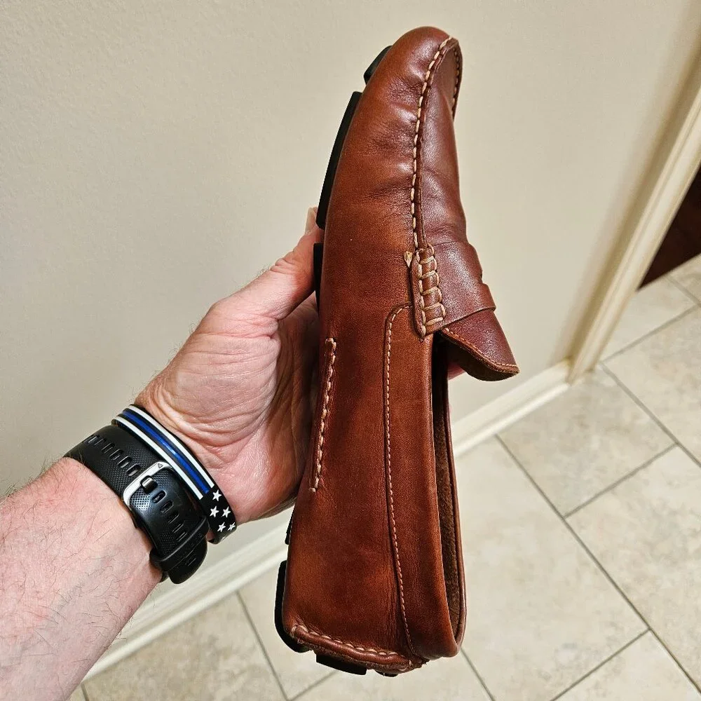 Cole Haan Men's Soft Leather Penny Loafers, Light Brown, Sz 9 - Picture 12 of 16